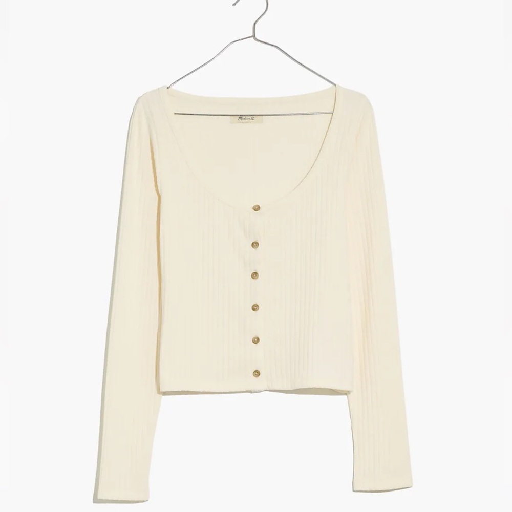 Ribbed Cardigan Crop Tee